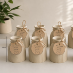 Dekorative Mini-Vase – 10 cm mit geriffeltem Design