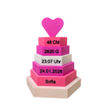 Personalisierte Geburtsdaten-Pyramide mit Name