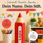 Personalisierte Stiftebox in Stiftform mit Wunschname - Görsel 4