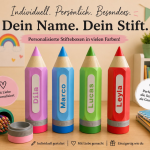 Personalisierte Stiftebox in Stiftform mit Wunschname - Görsel 5